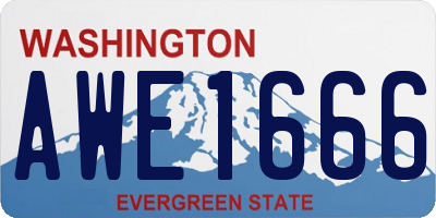 WA license plate AWE1666