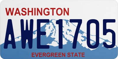 WA license plate AWE1705