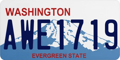 WA license plate AWE1719