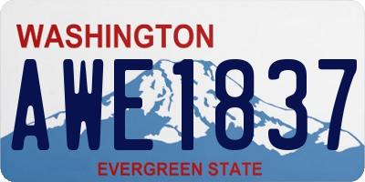 WA license plate AWE1837