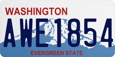 WA license plate AWE1854