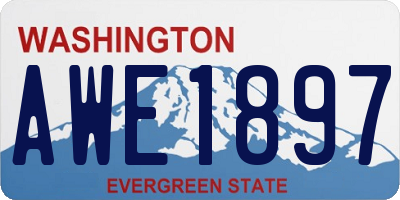 WA license plate AWE1897