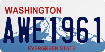 WA license plate AWE1961