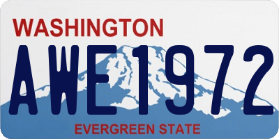 WA license plate AWE1972