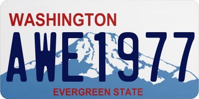 WA license plate AWE1977