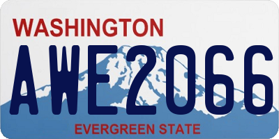 WA license plate AWE2066