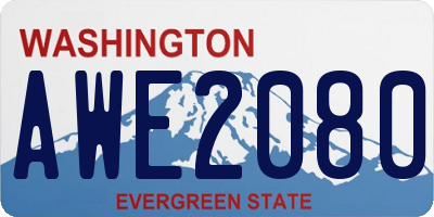WA license plate AWE2080