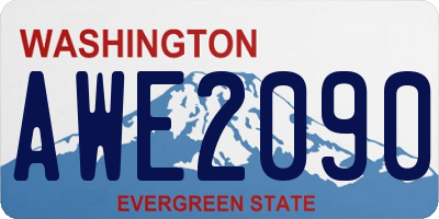 WA license plate AWE2090