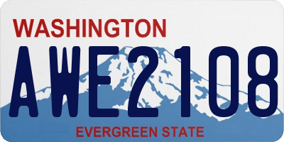 WA license plate AWE2108