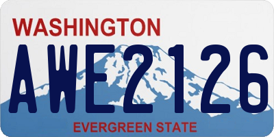 WA license plate AWE2126