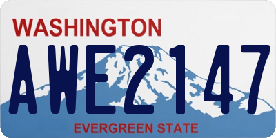 WA license plate AWE2147