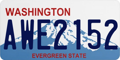 WA license plate AWE2152