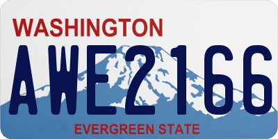 WA license plate AWE2166