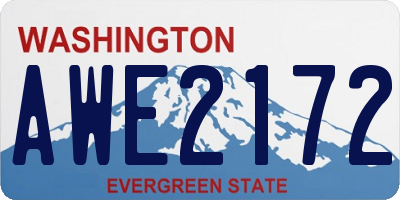 WA license plate AWE2172