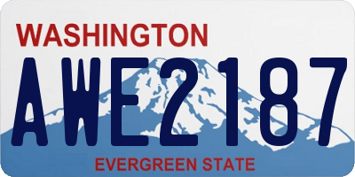 WA license plate AWE2187