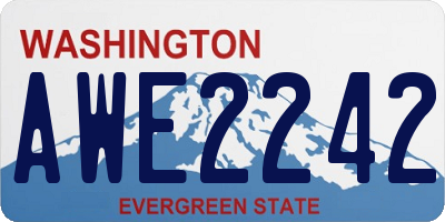 WA license plate AWE2242