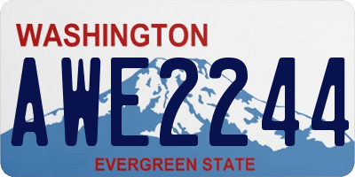 WA license plate AWE2244