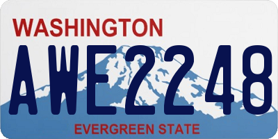 WA license plate AWE2248