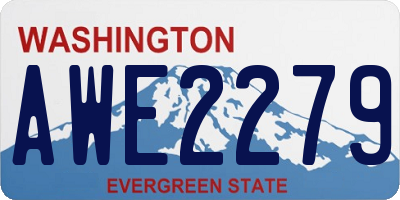 WA license plate AWE2279
