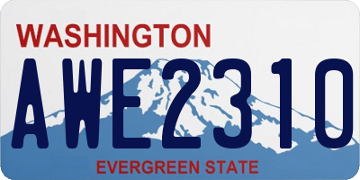 WA license plate AWE2310