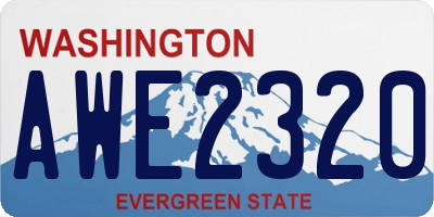 WA license plate AWE2320