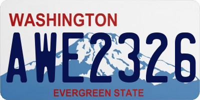 WA license plate AWE2326