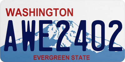 WA license plate AWE2402