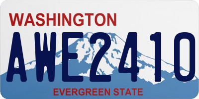 WA license plate AWE2410