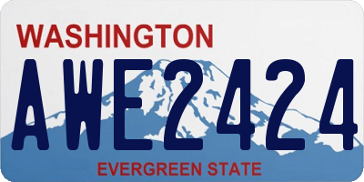 WA license plate AWE2424