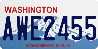 WA license plate AWE2455