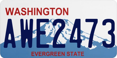 WA license plate AWE2473