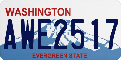 WA license plate AWE2517