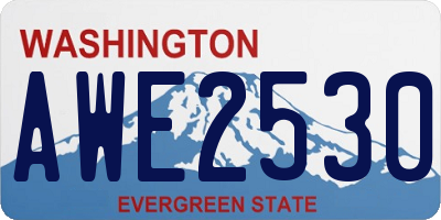 WA license plate AWE2530