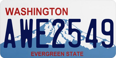 WA license plate AWE2549