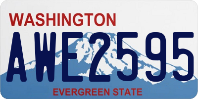 WA license plate AWE2595