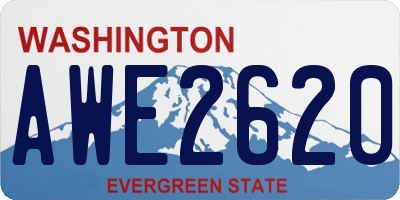 WA license plate AWE2620