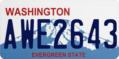 WA license plate AWE2643