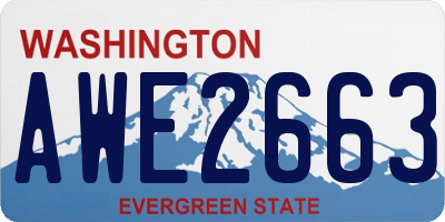 WA license plate AWE2663