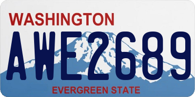 WA license plate AWE2689