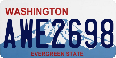 WA license plate AWE2698