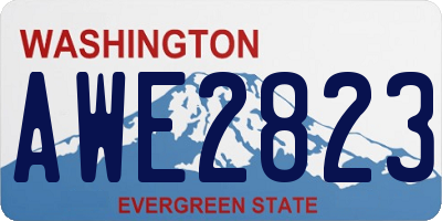 WA license plate AWE2823