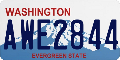 WA license plate AWE2844
