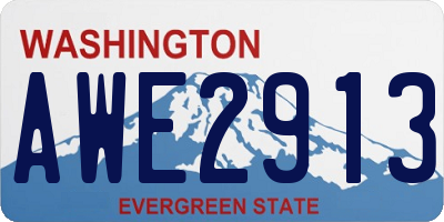 WA license plate AWE2913