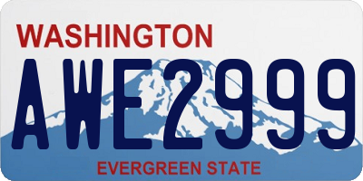 WA license plate AWE2999
