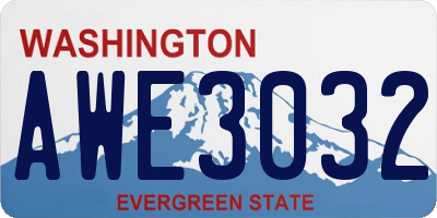WA license plate AWE3032