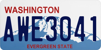 WA license plate AWE3041