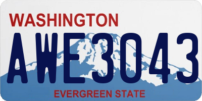 WA license plate AWE3043