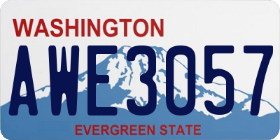 WA license plate AWE3057