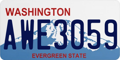 WA license plate AWE3059