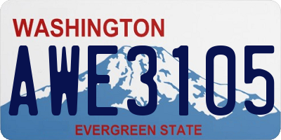WA license plate AWE3105